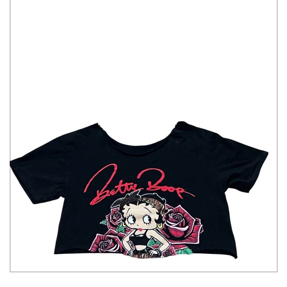 Betty Boop Black Tee with Red and Green Accents